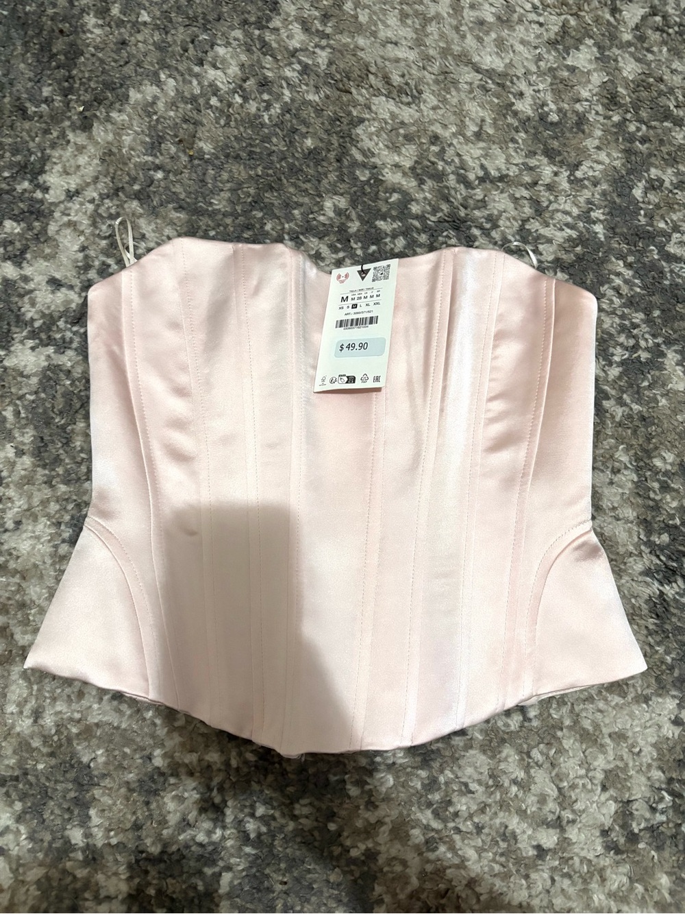 New* ZARA Corset Top - Blush Pink